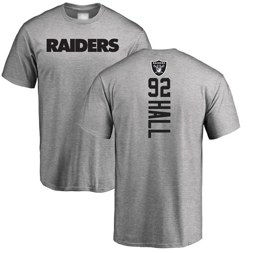 Men Oakland Raiders Ash P J  Hall Backer NFL Football #92 T Shirt->nfl t-shirts->Sports Accessory